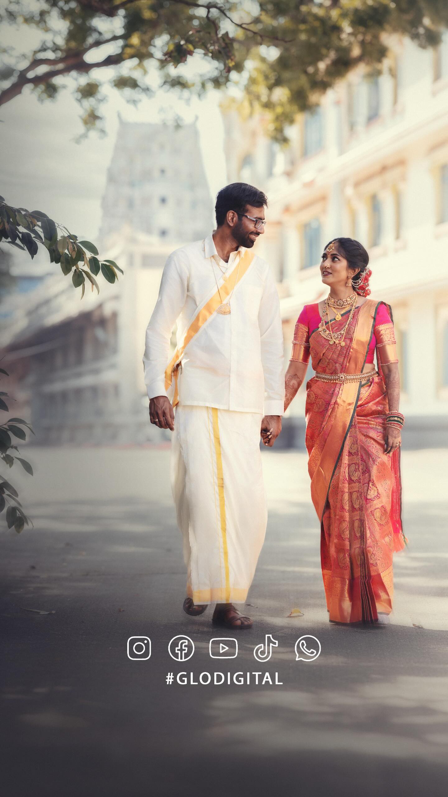 Traditional Tamil Hindu Wedding Portrait by G. Vasanth